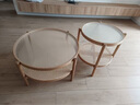 源氏木语 藤编玻璃茶几小户型客厅沙发边几现代简约双层实木小茶桌 觅藤组合茶几（小茶几+大茶几） 实拍图