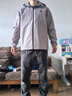特步防泼水外套新款男夹克上衣跑步训练服户外骑行服双层风衣运动服 熔岩灰-0104 L 实拍图