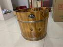 温友泡脚桶木桶泡脚木盆洗脚盆家用保温足浴盆香柏木质足浴实木泡脚盆 30cm碳化双耳+艾草 实拍图