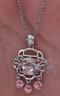 XUPING旭平首饰仿水晶系列祥云小众设计在气质时尚项链锁骨链送女朋友生日礼物 淡粉色 实拍图