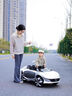 WORK BABY儿童奔驰电动车四轮汽车1-7岁带遥控宝宝男女小孩玩具可坐人礼物 浅粉+双驱硬座+遥控+无轮灯 电力驱动 实拍图