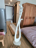 全实木挂衣架落地卧室客厅简约新中式酒店公寓琵琶复古艺术衣帽架 白色  出口品质实木底盘 实拍图