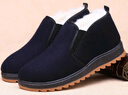 布舍元老北京布鞋棉鞋高帮羊毛保暖男中老年防滑爸爸鞋74X-0214蓝色43 实拍图