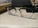 鲸逐痞帅斯文半框近视眼镜理工男学生防蓝光黑武士大框平光镜可配度数 亮黑银 定制1.67镜片【度数联系客服】 实拍图