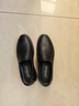 金猴皮鞋商务休闲鞋男轻便牛皮柔软套脚圆头男单鞋爸爸鞋男鞋 Q20121 黑色  40 实拍图