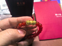 周大福红玉髓双头貔貅福字黄金弹力绳手链/手串 EOR110 实拍图