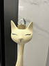 赟娅进门玄关装饰创意招财猫客厅电视柜旁工艺品落地摆件客厅竖高大号 艺术招财猫一对 米黄(含水晶) 实拍图