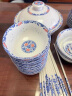 瓷雄景德镇釉下彩高白泥青花玲珑碗盘高档餐具整套陶瓷碗碟筷套装家用 青花釉里红丨釉下彩皮箱装 68头 实拍图