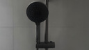 惠达（HUIDA）淋浴花洒套装家用卫生间淋浴增压惠达花洒大置物大顶喷洗澡花洒 5017黑色【四功能】精铜主体-陶瓷阀芯 实拍图