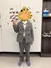 萝卜呗呗（LUOBOBEIBEI）男童小西装英伦格子西服儿童六一演出服秋冬套装 灰色四件套 110 实拍图