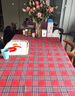 艾薇红桌布圣诞餐桌布新年长方形茶几布台布桌垫餐垫丰收红格140*180 实拍图