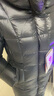 坦博尔鹅绒黑金羽绒服女长款收腰连帽加厚保暖外套TD236890 黑色 160  实拍图