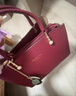 稻草人包包女包2025新款时尚牛皮手提包百搭大容量斜挎包生日礼物送老婆 波尔多红-牛皮款 实拍图