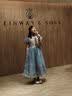 彬单女童礼服公主裙中大童花童婚纱长款儿童钢琴演出服YY02 灰色 150  实拍图