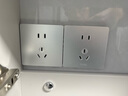 公牛（BULL）开关插座 G12系列二孔10A三孔16A面板86型 G12Z227S 奶油风太空银 实拍图