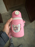 优美家儿童保温杯316不锈钢便携卡通背带水壶学生儿童背带保温杯 8170【粉色宇航员】400ml 实拍图