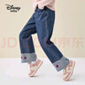迪士尼（DISNEY）童装儿童女童加绒牛仔长裤保暖耐磨休闲裤子秋冬DB341AA10蓝160 实拍图