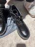 井迈【牛皮】马丁靴男中帮英伦秋冬款增高黑色高帮皮鞋机车工装短靴子 黑色中帮拉链【加绒款】 41 码（=运动鞋42） 实拍图