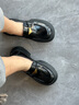 他她（TATA）邢菲同款侦探家英伦厚底乐福鞋女鞋小皮鞋加绒单鞋秋 7OL29CA4黑色（一脚蹬款） 37 实拍图