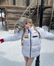 迪桑特（DESCENTE）SKI STYLE 男女同款 瑞士国家队合作 光热转能 蓄温 短款羽绒服 WT-狼王白 （雪山满印） L (175/96A) 实拍图