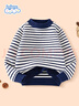 班尼路儿童针织毛衣秋冬款中大童韩系条纹上衣男女童冬装保暖内搭毛线衣 实拍图