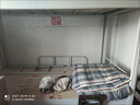 亿鉴上下铺铁艺双层床员工高低床宿舍寝室成人铁架子床钢制加高护栏 0.9米宽白色加厚款（床板+床垫） 实拍图