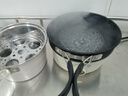 山里许电煮锅分体便携出差折叠式 宿舍小功率多功能单1-2人烤煎小电锅 不锈钢小型煮粥煮面方便电热火锅 米白色（三合一体） 实拍图