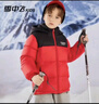 雪中飞【双面穿】儿童羽绒服冬季轻薄男女童面包服羽绒服中国红140cm 实拍图