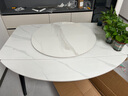 上林春天 亮光岩板餐桌椅组合 现代轻奢可伸缩吃饭折叠方桌中小户型洽谈桌 抗菌雪山白丨轻奢皮椅丨黑色框架 1.4米 餐桌【无椅】 实拍图