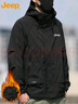 JEEP吉普夹克男秋冬季冲锋外套男士休闲宽松工装衣服男装 卡其加棉 XL 实拍图