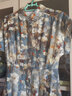深呼吸DEEP BREATH女装复古印花单排扣高腰中长款碎花连衣裙A500178 油画花 M (3) 实拍图