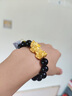 卡铂亚 黄金貔貅手链 3D硬金足金999貔貅手链黑玛瑙转运珠手串男女款 大版 单貔貅 4.13克 实拍图