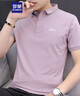 罗蒙（ROMON）短袖t恤男商务休闲弹力透气POLO领打底衫上衣服男装LM13耦荷M 实拍图