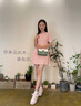 柏萨尼（PESASRIE）品牌包包女包轻奢斜挎单肩包女士手提包小方包百搭情人节生日礼物 绿拼白【奢侈限定礼盒装】 实拍图
