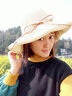 MISMEMO草帽女夏天太阳帽大沿可折叠卷边遮阳帽出游沙滩帽简约蝴蝶结休闲草编凉帽镂空钩针渔夫帽子 米色 实拍图