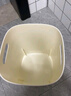 北杉（BEiSHAN）垃圾桶家用简约无盖收纳桶卧室客厅清洁桶厕所卫生桶手提厨余桶 方形15L【简约压圈】奶油白 一只装【独居生活】 实拍图
