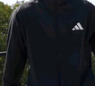 adidas拒水防泼凉感防晒UPF50+连帽防晒衣皮肤衣男女阿迪达斯 黑色   L 实拍图