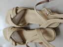 ZHR凉鞋女简约纯色一字带粗跟女鞋摩登方头优雅鞋子女 Y700 杏色 39  实拍图