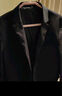 罗蒙（ROMON）西服男士小西装外套职业正装修身休闲伴郎服 黑色3XL 实拍图