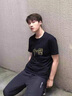 保罗歌仕顿冰丝短袖t恤男士圆领衣服夏季潮流宽松半袖打底衫男装体恤汗衫 深灰+白色+湖蓝+黑色 XL 实拍图