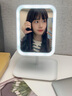 飞旺藤达led智能化妆镜带灯女生卧室梳妆台小镜子学生宿舍桌面补光梳妆镜 温柔大屏方镜三色光【珍珠白】 实拍图