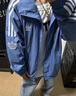 adidas休闲简约三条纹梭织立领夹克外套男装阿迪达斯官方三叶草 深蓝 L 实拍图