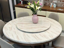 采薇 大理石餐桌家用餐桌椅组合实木白蜡木大圆桌现代简约圆形饭桌 1.5米单餐桌(带转盘) 实拍图