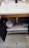 丁沐落地式浴室柜阳台洗漱台陶瓷一体洗手台卫生间洗手盆洗脸盆柜组合 石纹灰80cm：全套配件 实拍图