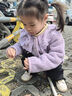 戴维贝拉（DAVE＆BELLA）儿童外套羊羔绒秋冬新款女童开衫小童衣服宝宝童装女孩外衣 丁香紫【现货】 100 cm（建议身高90-100cm） 实拍图