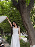 佐叙白色吊带连衣裙女2025新品夏季薄款海边度假风中长款裙子女装显瘦 白色宽式吊带连衣裙 当/次日达 M （90-110斤） 实拍图