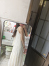 斤慕法式复古挂脖连衣裙女2025新款仙女气质白色蕾丝海边度假长裙 米白色【均码】 实拍图