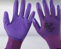 弹力王手套劳保耐磨工作男工地干活劳动乳胶发泡王橡胶透气男女弹 紫色发泡L309  大号【12双】 实拍图
