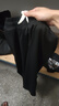 顶峰保罗（Dingfengbaoluo）休闲裤男春夏季宽松运动户外潮牌阔腿重磅直筒长裤子9066黑色S 实拍图