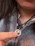 中国黄金平安扣足银项链女铜钱转运珠银吊坠七夕情人节礼物送女友老婆实用 乾坤圈铜钱珠编绳项链-银珠黑 实拍图